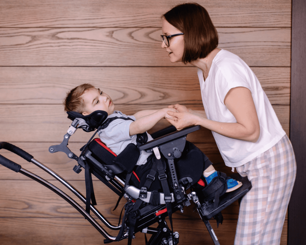 helping wheelchair bound child